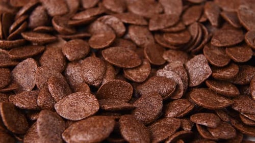 Detailed Shot of Chocolate Cereal Flakes