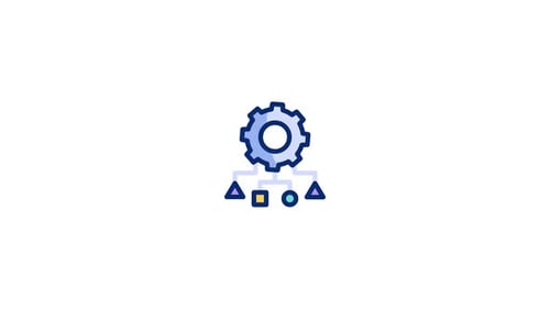 Animated Gear Icon Representing System Process and Connection