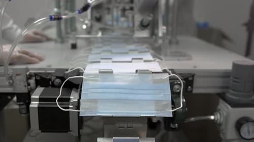 Surgical Masks Produced by Automated Machine Line