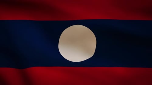 Waving Flag of Laos Seamless Loop Animation