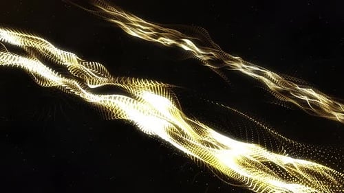 Elegant Golden Particle Wave Background Animation