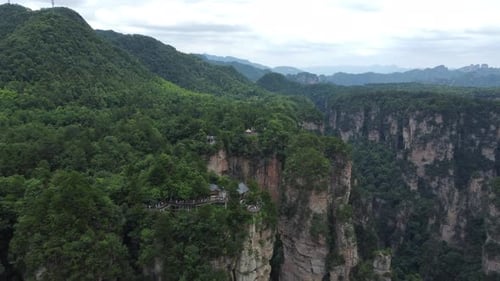 China Travel, Tourism, People Visiting The Avatar Mountains At Zhangjiajie National Park In Hunan Ch