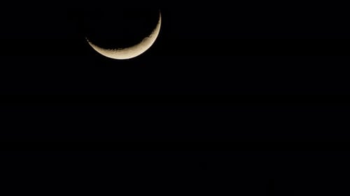 Crescent Moon in the Sky Timelapse