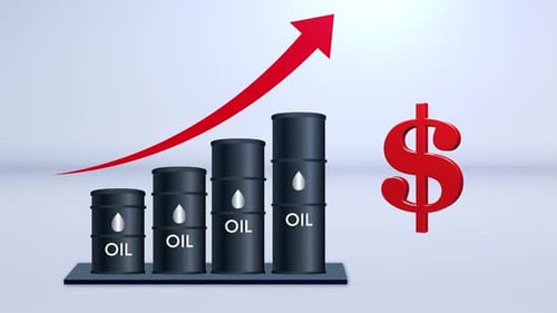Oil Price Increase Bar Chart with Dollar Sign