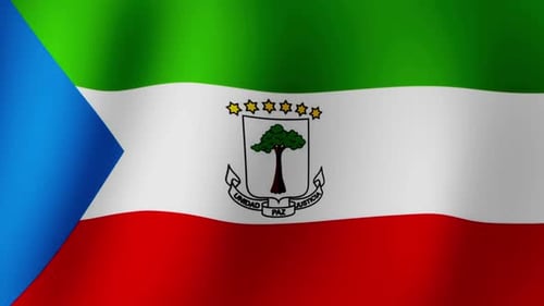 Equatorial Guinea National Flag Waving Loop