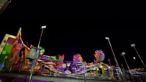 Amusement Park Happy Times Place At Night 10