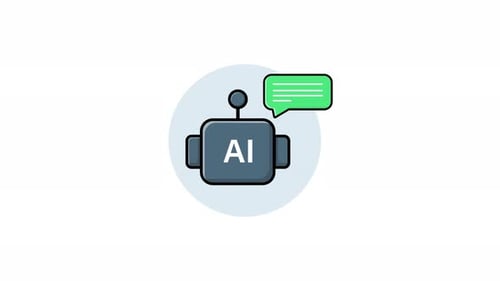 AI Robot Chatbot Communication Animated Flat Design Icon