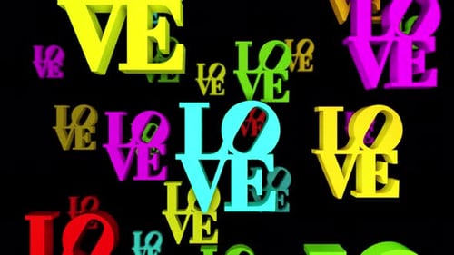 Colorful Love Letters Falling Down