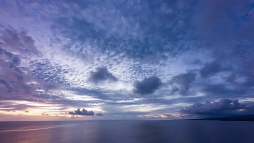 Timelapse - Dramatic sunset clouds over the Pacific ocean