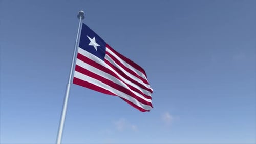 Realistic Waving Liberia Flag Animation