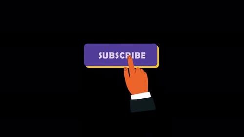 Hand Clicking Subscribe Button. Social Media Subscription Concept Animation Video - Transparent