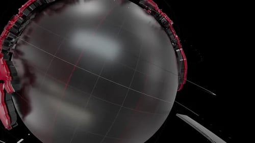 Spinning 3D Digital World Globe for News Broadcast Intro