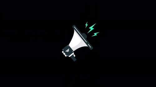 Animationsvideo mit Megaphonlautsprechern, transparent
