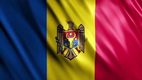 Waving Moldova National Flag Seamless Loop Animation