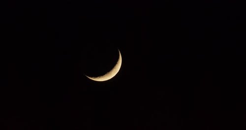 Bright Crescent Moon Displayed on