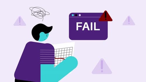 Flat Design Animation of Business Failure and Data Decline