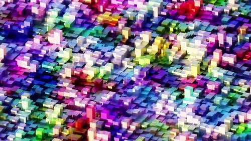 3D Cube Columns Loop 03 4K