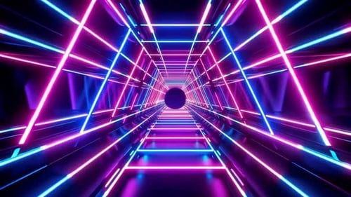 Neon Futuristic Tunnel Loop Background