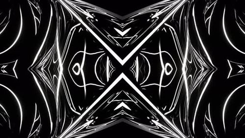 White Colored Neons Kaleidoscope Background Vj Loop In 4K