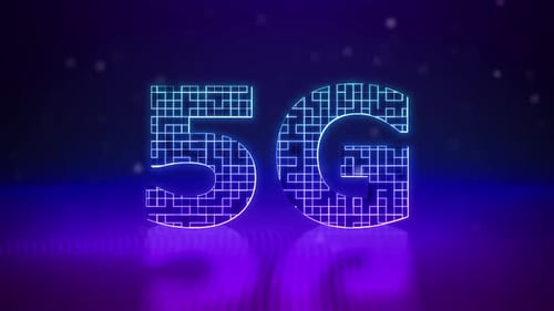 Futuristic 5G Technology Digital Network Grid Animation