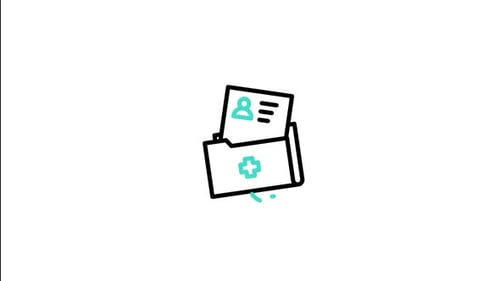 Flat Design Medical Record Folder Icon Animation