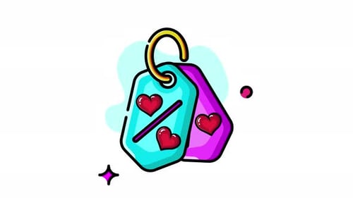 Animated Decorative Love Discount Tags