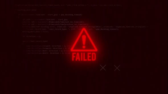 Red Glitch Warning Signal with Error Message, Backgrounds Motion ...