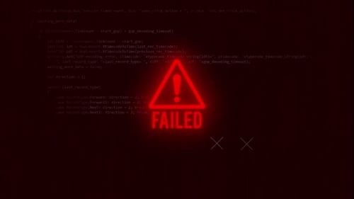 Red Glitch Warning Signal with Error Message