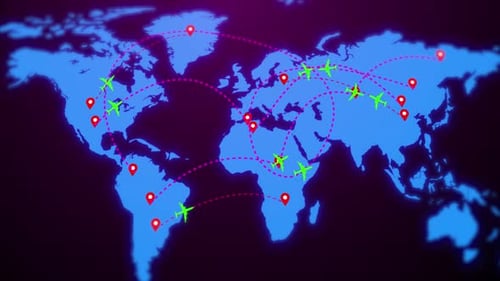 Animated World Map Global Travel Network