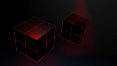 Red Cubes Movement Background Vj Loop In HD