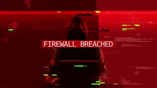 Texte d'avertissement en cas de violation du pare-feu sur fond d'écran sans signal