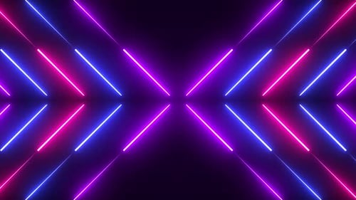 Neon Geometric Lines Abstract Looping Background