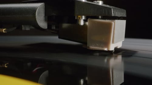 Close up of Vinyl Record Player Playing Music