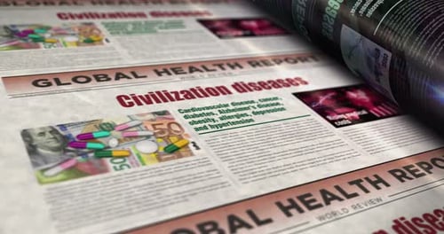 Civilization diseases newspaper printing press