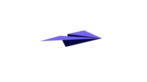 blue paper airplane with alpha channel