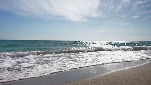 Beautiful Sea Waves on Summer Sunny Day
