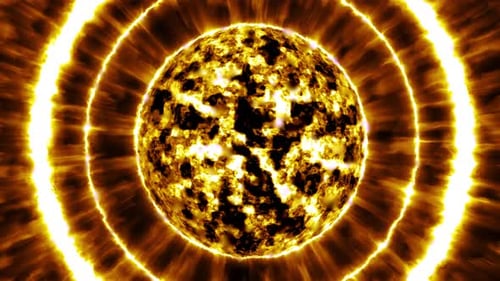 Energy absorbing fire star with fire and flame particles