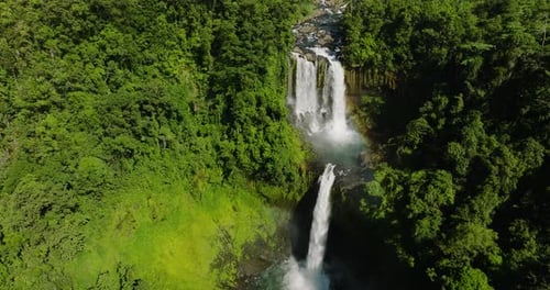 Tropical Waterfall in the Philippines Limunsudan Falls