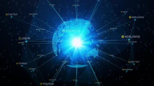 Futuristic Digital Global Network Data Connection