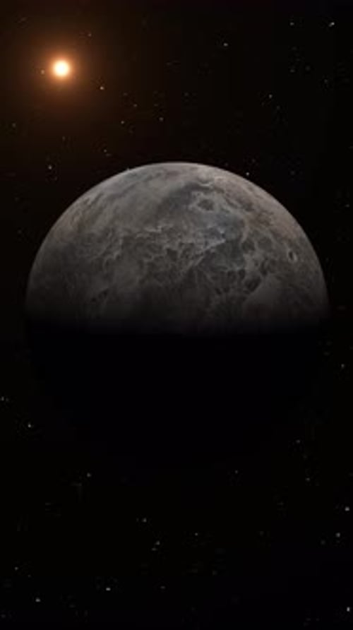 Verkleinern Sie den rotierenden Ceres-Zwergplaneten mit 4K-Weltraumanimation mit mysteriösem Licht.