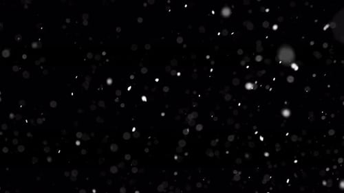 Abstract Snow Falling on Black Background Animation