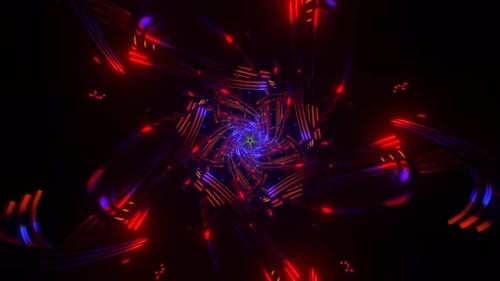 Pulsierendes sternförmiges Muster, das sich in einem endlosen Zyklus von Farbe und Bewegung wirbelt und dreht