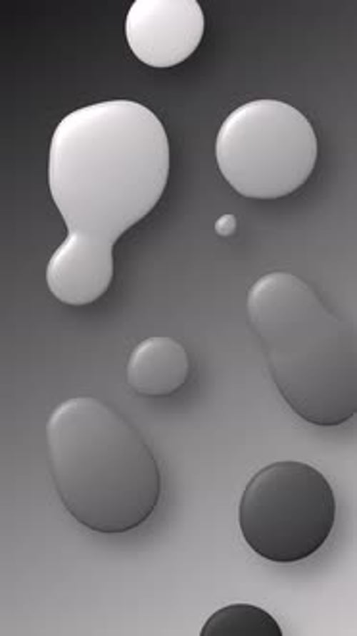Abstract Liquid Gray Metaballs Morphing Animation Background
