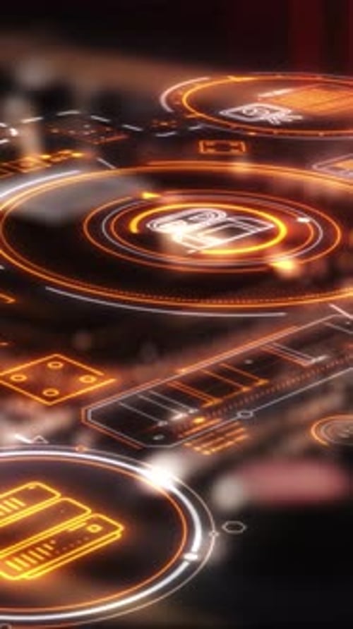 Glowing Futuristic HUD Data Display Animation