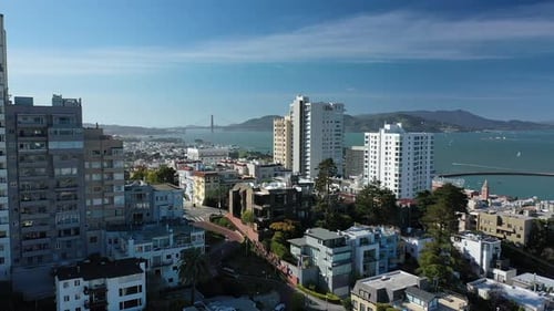 San Francisco Skyline with Golden Gate Bridge and Bay