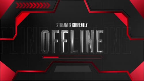 Twitch Stream Offline Overlay Animation With Red Theme