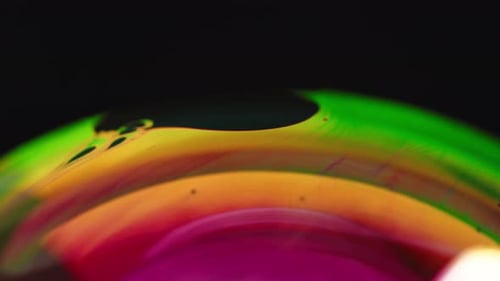 Abstract Colorful Paint Oil on the Surface of a Soap Bubble