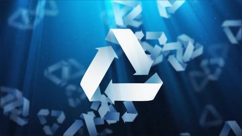 Loopbarer blauer Recycling-Hintergrund