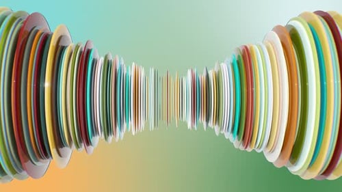A Wavy Animation Of Colored Transparent Plates