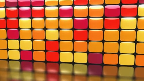 Vibrant Geometric Tiles with Dynamic Color Wave Background Loop